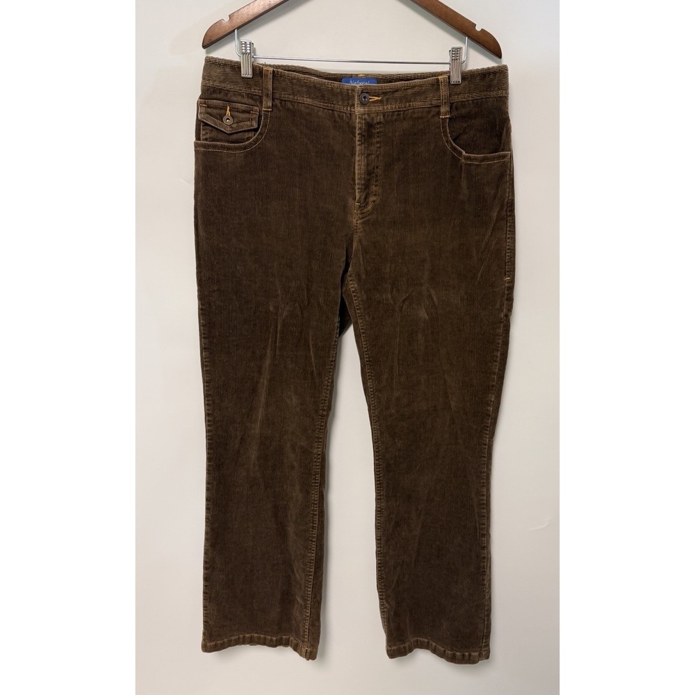 Natural Reflections Corduroy Jeans Brown Bootcut Fall Academia Boho Stretch 16